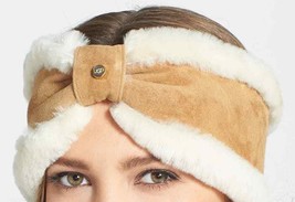 UGG Headband Carter Bow Shearling Suede Colors New - £66.54 GBP