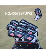 Golf Iron 4-9-PUWS Head Cover PING Pong USA Black White 10pc Set - $44.90