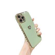 Anymob iPhone Case Mint Green Plating Colorful Side Love Heart Soft Silicone - £19.67 GBP