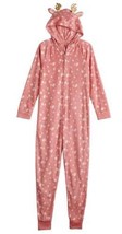 Girls One Piece Pajamas Hooded Reindeer Union Suit Fleece Blanket Sleeper- 10/12 - £17.95 GBP