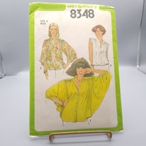 Vintage Sewing PATTERN Simplicity 8348, Misses 1977 Blouse with Winged S... - $20.32