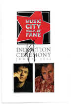 Steve Winwood Signed 2012 Music City Walk Of Fame Induction Ceremony Program 5.5 - £54.64 GBP