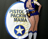 PISTOL PACKIN MAMA NOSE ART PIN UP LARGE EMBROIDERED JACKET PATCH 9.5 IN... - £8.19 GBP