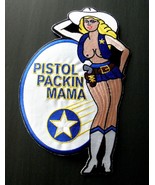 PISTOL PACKIN MAMA NOSE ART PIN UP LARGE EMBROIDERED JACKET PATCH 9.5 IN... - £8.19 GBP