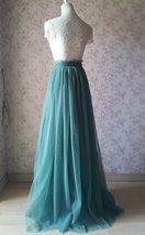 MISTY GREEN Full Long Tulle Skirt Women Plus Size Floor Length Tulle Skirt image 7