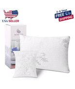 Bamboo Pillow with Shredded Memory Foam Adjustable Queen Size - $33.20 CAD+