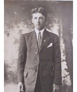RPPC Handsome Dapper Young Gentleman in Tie Portrait Postcard AZO c1904-... - £6.24 GBP