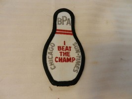 I Beat The Champ BPA Chicago Sun-Times Bowling Patch Black Border from t... - £7.85 GBP