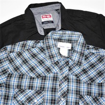 Lot Of 2 Men's Wrangler Shirts ~ Western Pearl Snaps & Solid Black ~ Vg ~ $23.50 - £18.60 GBP