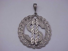 Estate Vintage Huge CASH and  DOLLAR Cooper  Money Sign  Mens  Pendant, ... - $135.00