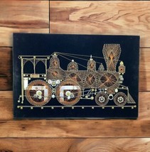 VTG Locomotive Train Engine Wall Art 70s String Wire Mixed Metal 24x16 S... - $55.98