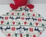 Max &amp; Olivia mini Security Blanket red green teddy bear moose snowflakes... - £11.73 GBP