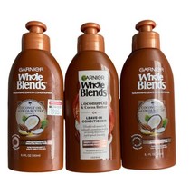 3 Garnier Whole Blends Coconut Oil &amp; Cocoa Butter Leave-In Conditioner 5.1oz Ea - £15.09 GBP