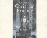 Restaurant Christian Etienne Menu Avignon France Maitre Cuisinier Michelin - $77.34