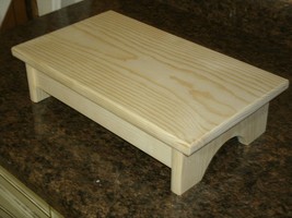 unfinished wood step stool, 4&quot; wooden step stool, unfinished pine, wooden bench, - £18.55 GBP
