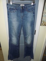 Hollister Wide-Leg Blue Medium Denim Wash Stretch Jeans Size 5R Women&#39;s EUC - £20.42 GBP