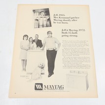 1972 Maytag Washer 17 Years Strong Sharp Linytron TV Print Ad 10.5&quot; x 13.5&quot; - £6.25 GBP