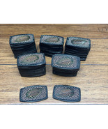 Lot Of 70 Tooled &amp; Dyed Leather Working Straps Green Leaf 3” X  1-7/8” I... - £23.46 GBP