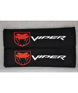 2 pieces (1 PAIR) Viper &quot;Fangs&quot; Embroidery Seat Belt Cover Pads (Black P... - $17.49