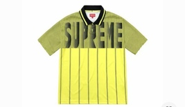SUPREME Soccer Polo Lime Green &amp; Black/ Sz: Medium Jersey Printed Graphics - $180.00
