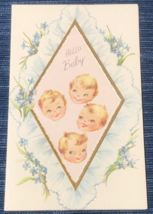 Vtg MCM Unused Hello Baby Best Wishes Mother Dad A Sunshine Card 937A - £11.42 GBP