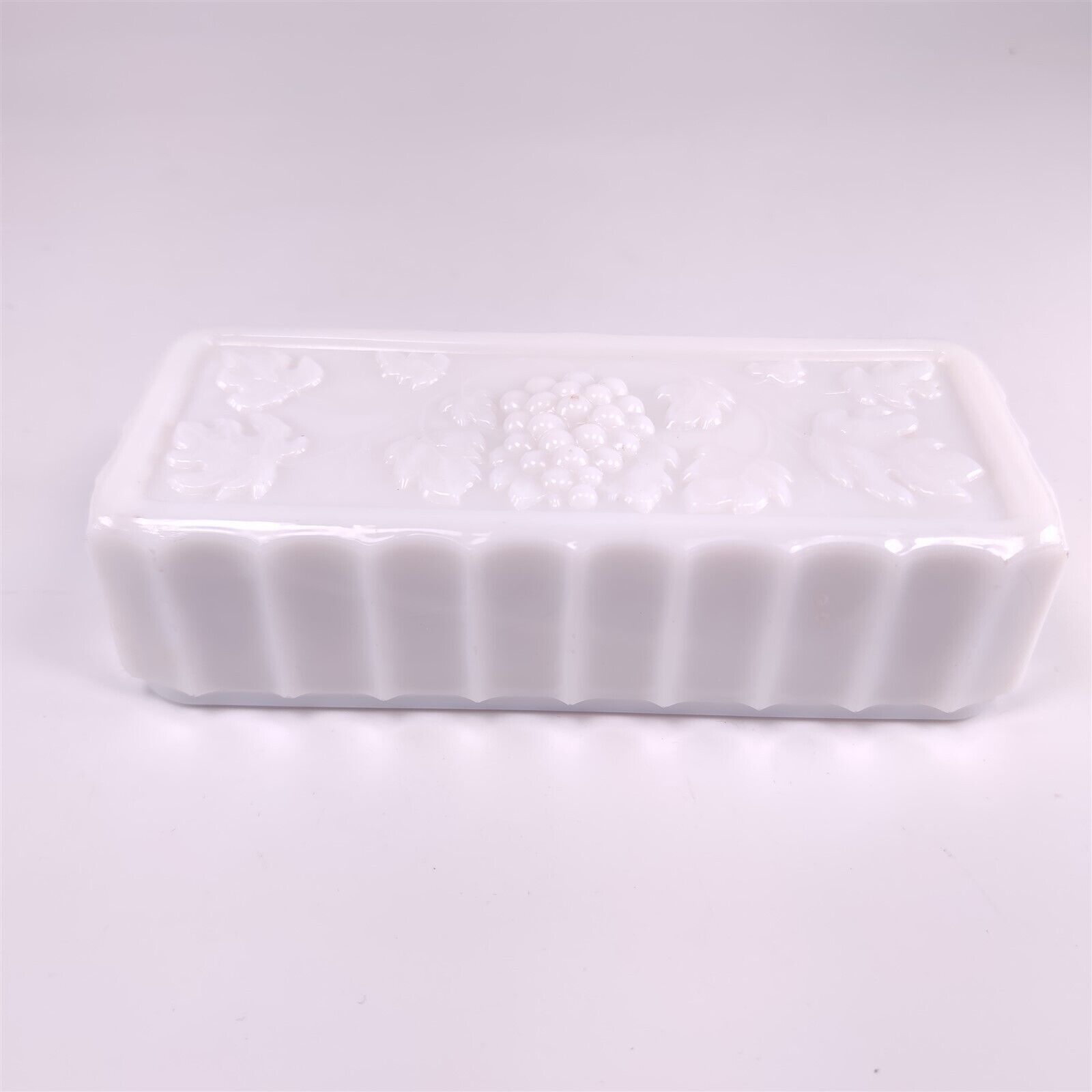 ✅ Vintage Westmoreland Covered Butter Dish LID ONLY Milk Glass Paneled Grape  - £15.65 GBP