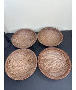 KING LINE BOWL SET 4 BROWN BURL #102 NEMIR IND INC WASHINGTON DC MELAMIN... - $37.16 CAD