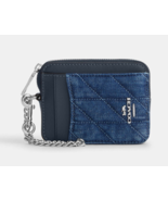 Coach Denim Zip Card Case w/ Quilting ID Chain Wallet Bag Charm ~NWT~ CAR26 - $118.09 CAD