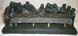 BLACK LAVA COAL RESIN CHRISTIANITY LAST SUPPER - $223.67 MXN