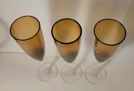 3 Fluted Champagne Glasses 10.5" Tall image 2
