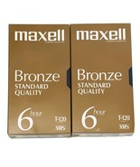 Maxell VHS Video Cassette 6 Hour Bronze T-120 Blank Tapes Lot of 2 New  - $8.55