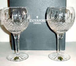 Waterford Glenmede Balloon Wine Crystal Glasses Pair 14 oz. #114848 Germ... - £167.17 GBP