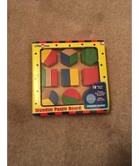 LITTLE ONES WOODEN PUZZLE BOARD GEOMETRIC SHAPES - $16.75