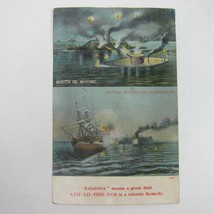 Postcard Ship Battles Monitor &amp; Merrimac, Virginia Sinking Cumberland Antique - $9.99