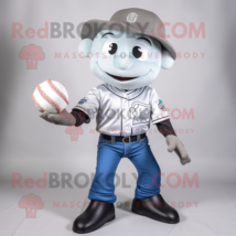 Silver Baseball Ball mascot costume character dressed with a Bootcut Jeans and F - £964.04 GBP