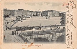 Stockholm~Grand Hotel Och NORRBRO-HORSES Pull Tram~Avril Carlsons 1902 Postcard - £7.91 GBP