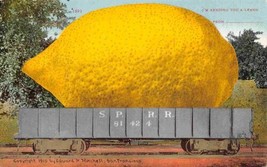 Exaggerated Lemon SP Southern Pacific Railroad Car 1910c Exaggeration postcard - £5.52 GBP