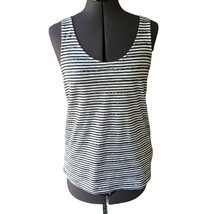 J.Crew Sleeveless Top Tank Black &amp; White Stripe Sequins S Scoop-Neck - $184.53 MXN