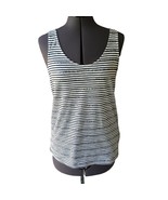 J.Crew Sleeveless Top Tank Black &amp; White Stripe Sequins S Scoop-Neck - €8,44 EUR