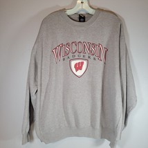 Wisconsin Badgers Mens Sweatshirt 2XL Long Sleeve Gray Starter - £19.47 GBP