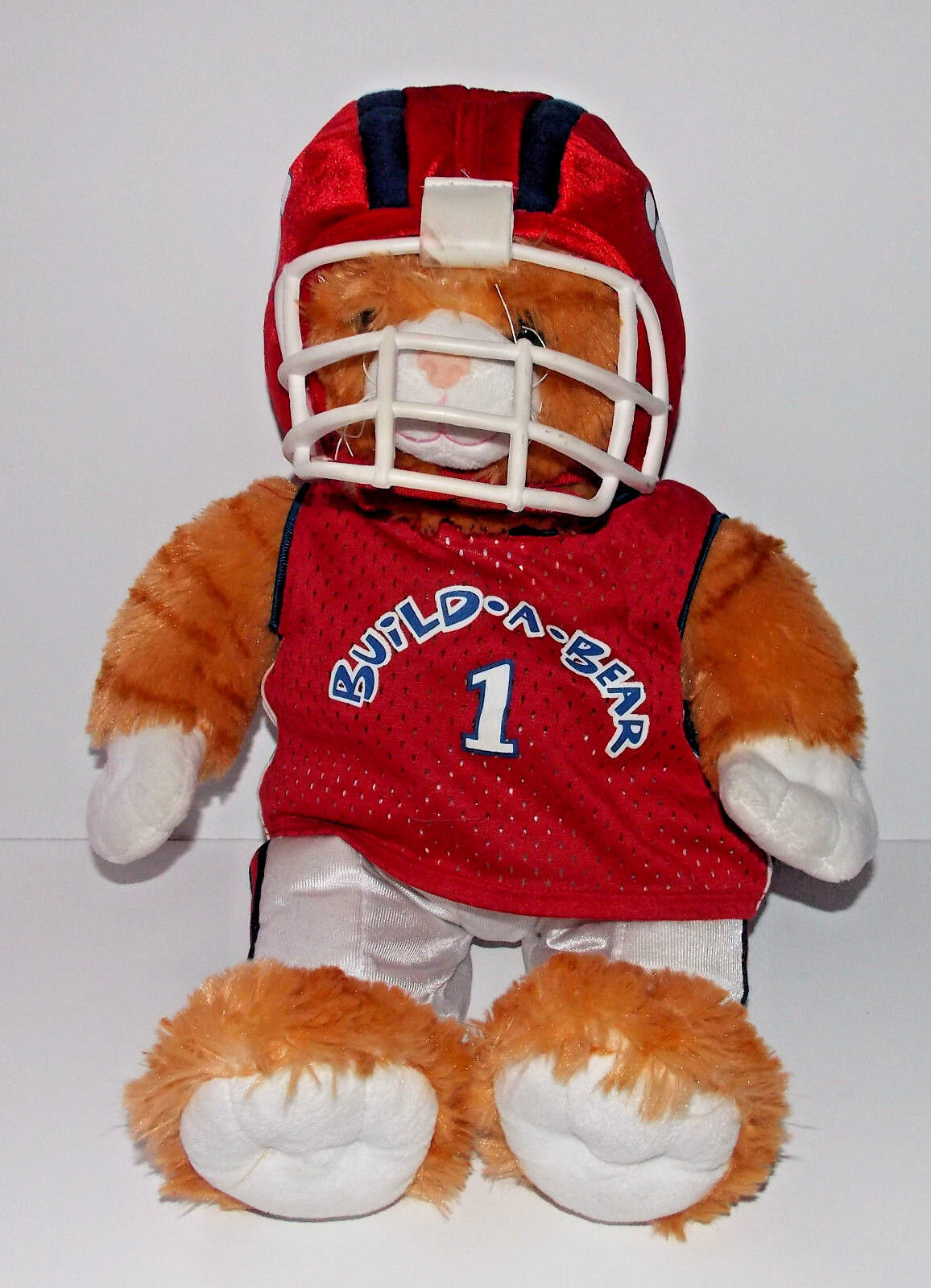 Primary image for Build A Bear Cat Plush Football Uniform 18in Tabby Kitten Stuffed Animal BABW