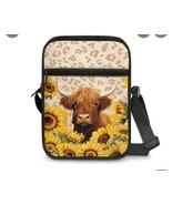 Highland Cow/sunflower Design Crossbody Polyester Shoulder Bag New In Pa... - $15.84