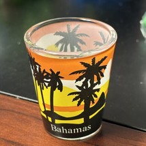 Bahamas Shot Glass Beach Sunset Sunrise Palm Trees Ocean Water - $7.91
