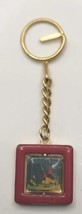 Vintage Florida State Souvenir Gold Tone Swivel Beach Scene Keychain A-16 - £7.90 GBP