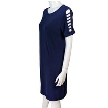 NWT MICHAEL KORS Dress Women’s 2X Navy Blue Cut Out Sleeve Preppy Busine... - $67.32