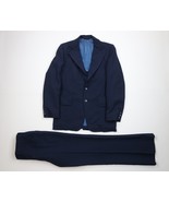 Vintage 70s Streetwear Mens 38R 2 Piece Knit Suit Wedding Navy Blue 30x3... - $4,199.49 MXN