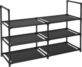 Easyhouse 3-Tier Metal Shoe Rack, Robust Shelf Organizer For Bedroom, Closet. - £29.81 GBP
