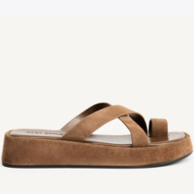 ZARA BNWT 2025. SRPLS BROWN SAND SUEDE STRAPPY SANDALS. 4601/610/700 - $236.77