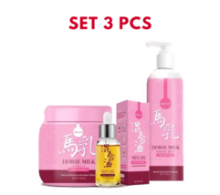 Horse Milk Shampoo +Ornate Treatment +Serum Keratin Hair Nourish NEW (Set 3 Pcs) - $94.46