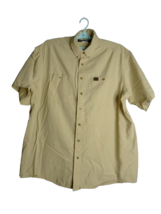 Riggs Workwear by Wrangler Short Sleeve Button Front Shirt Mens 2XT Tan ... - $16.05